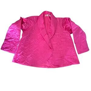 Vintage Victoria's Secret Gold Label Boudoir Quilted Jacket Hot Pink Womens M L